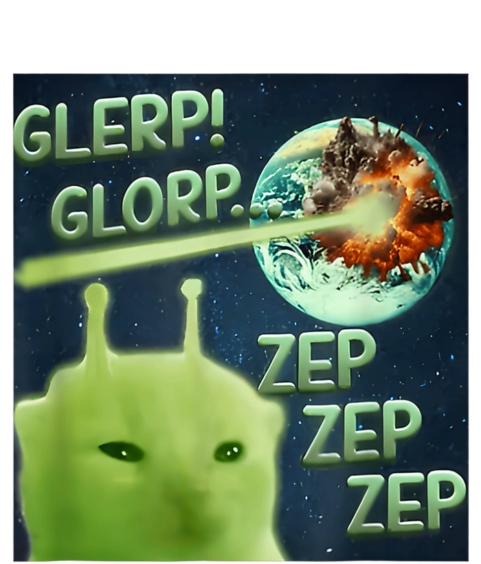 Funny Alien Cat Meme Glerp Glorp Zep Zep T-Shirt