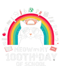 Meow Its My 100th Day Of School Rainbow Cute Kitten Cat T-Shirt