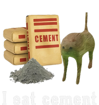 I Eat Cement Cursed Cat Funny Oddly Specific Dank Meme T-Shirt