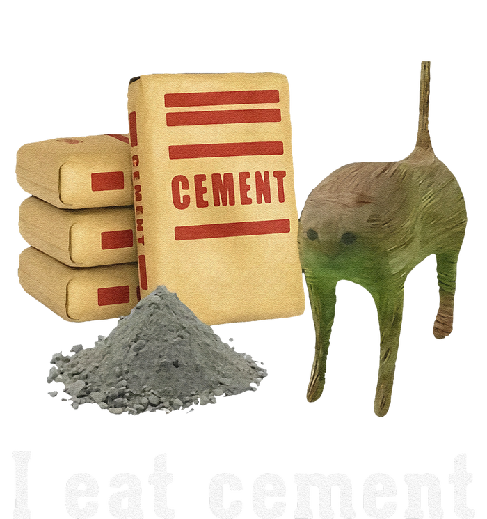 I Eat Cement Cursed Cat Funny Oddly Specific Dank Meme T-Shirt