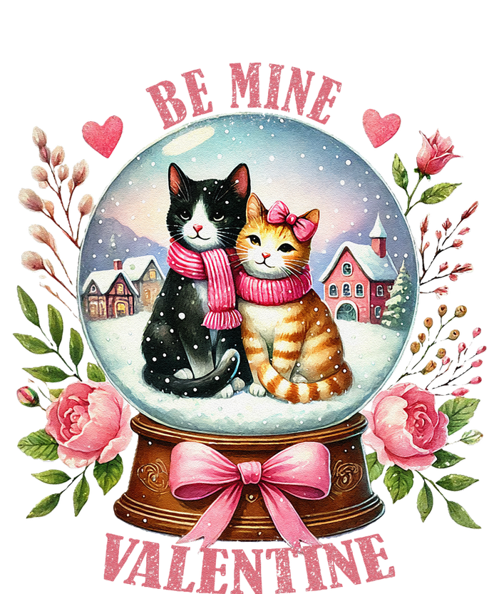 Be Mine Valentine Cute Cat Snow Globe ValentineS Day Cat T-Shirt