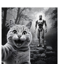 Funny Surprised Scared Cat Selfie With Robot T-Shirt