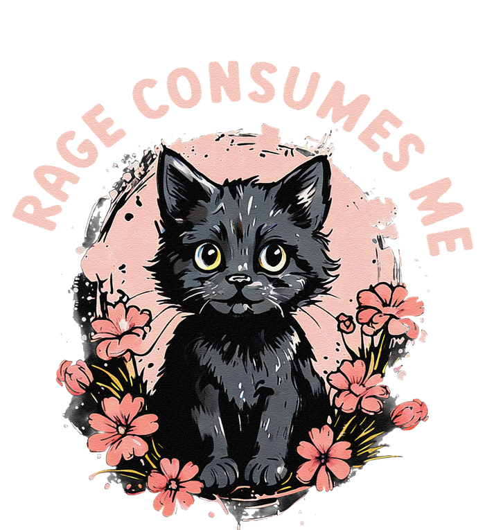 Rage Consumes Me Cat Flower Cute Kitty Cat Meme T-Shirt