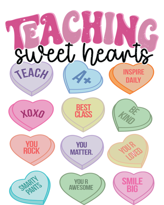 Teacher Valentine Day Retro Teaching Sweethearts Candy Heart Gift T-Shirt