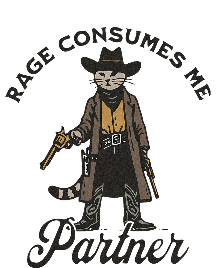 Rage Consumes Me Partner Funny Western Cowboy Cat T-Shirt