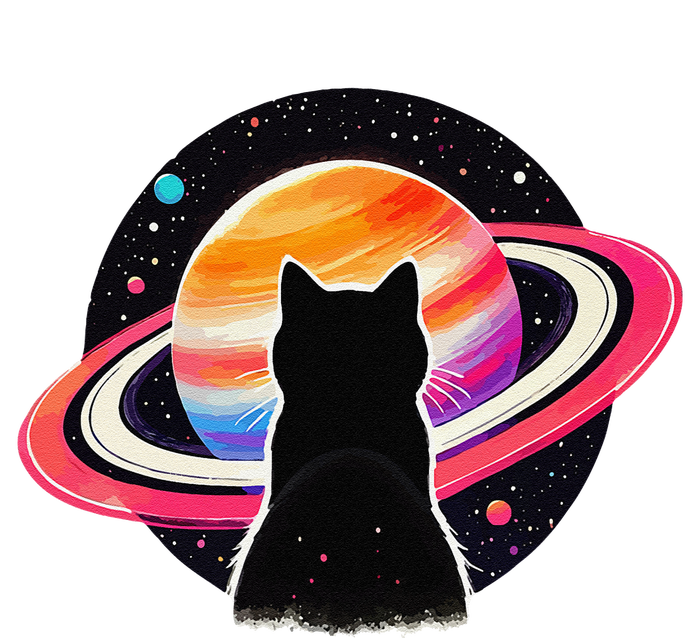 Cat Staring At Planet Saturn Cat Dad Cat Lover Softstyle Adult Sport Polo