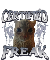 Funny Cat Meme Certified Freak Eat Cement Cursed Cat Button