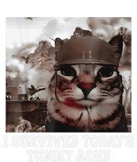 I Survived TodayS Tummy Ache Groovy Funny Cat T-Shirt