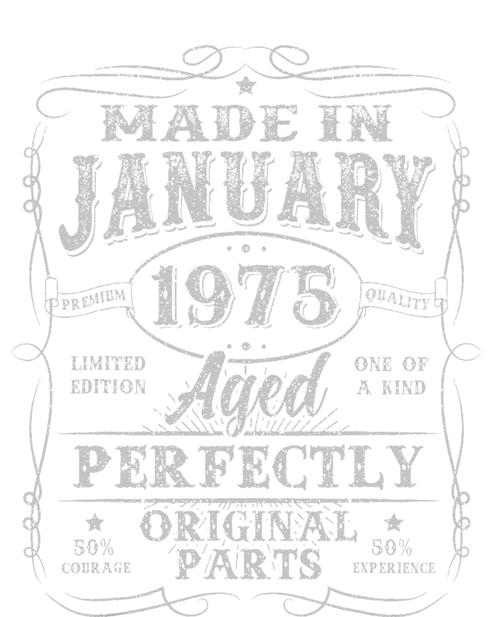 50 Years Old Made In January 1975 Vintage 50th Birthday Gift T-Shirt