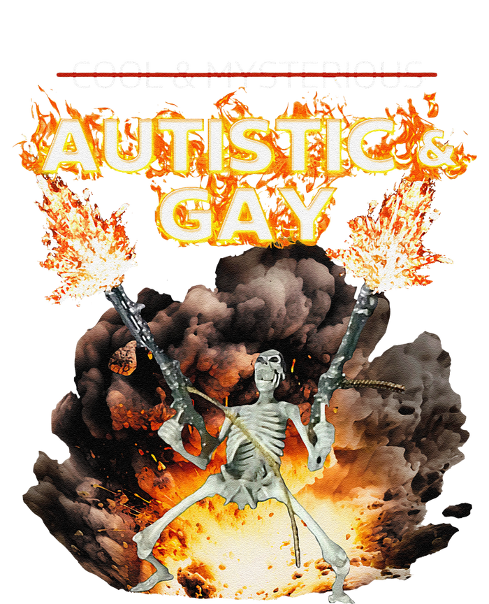 Autistic And Gay Skeleton Cursed Autism Meme Gift T-Shirt