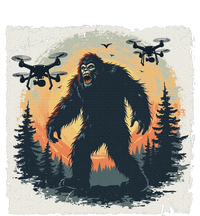 Bigfoot With Drones Sasquatch Women's Knotted Racerback Tank