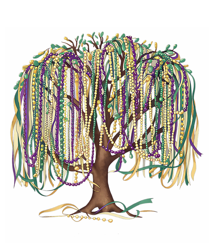 Mardi Gras Tree Beads New Orleans 2025 Festival Bead Tree T-Shirt