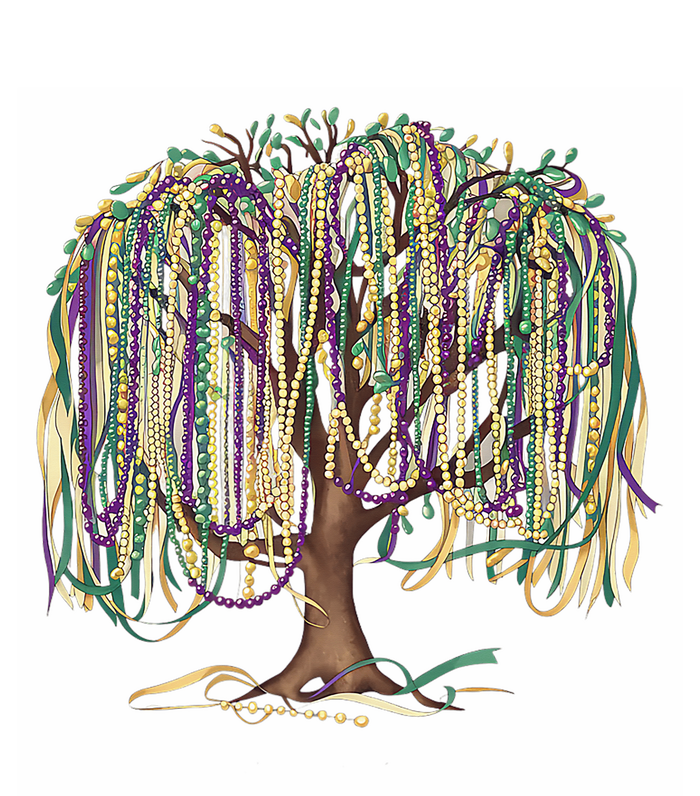 Mardi Gras Tree Beads New Orleans 2025 Festival Bead Tree Women's Long Sleeve Flannel Pajama Set 