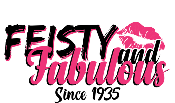 Feisty And Fabulous Since 1935 90th Birthday Women's V-Neck T-Shirt