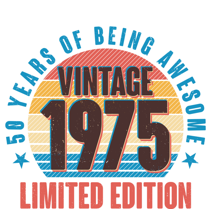 50 Years Of Being Awesome 1975 Limited Edition Vintage Retro T-Shirt