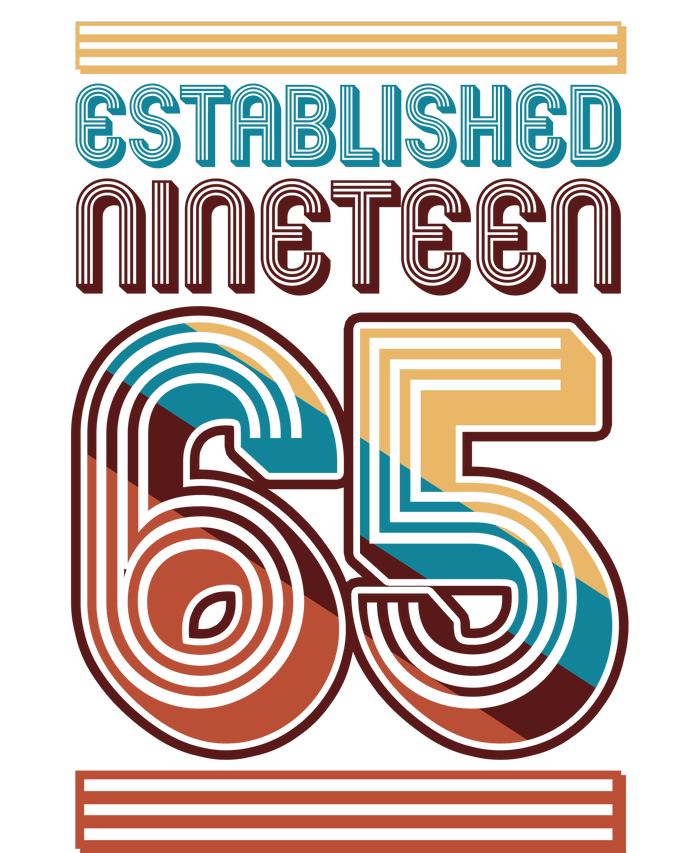 Retro Established Nineteen 65 1965 60th Birthday T-Shirt