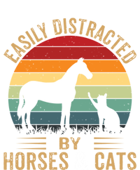 Easily Distracted By Horse And Cats Great Gift Horse Riding Gift T-Shirt