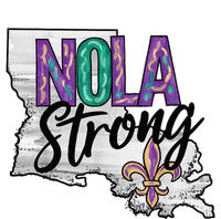 Nola Strong Louisiana Map Fleurdelis Support New Orleans T-Shirt