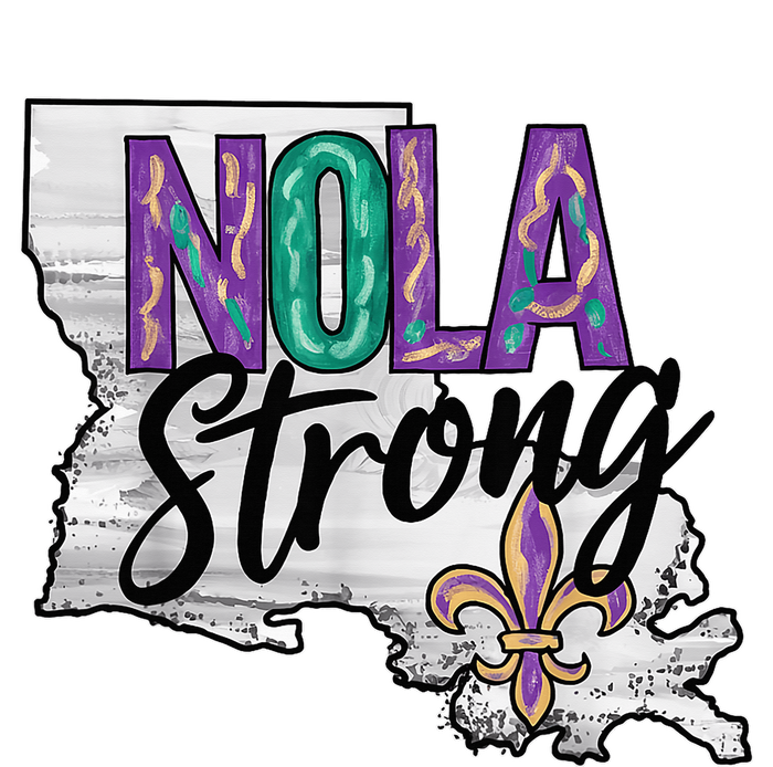 Nola Strong Louisiana Map Fleurdelis Support New Orleans T-Shirt