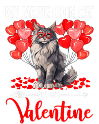 Cute My Maine Coon Cat Is My Valentine Valentines Day Women's Long Sleeve Flannel Pajama Set 