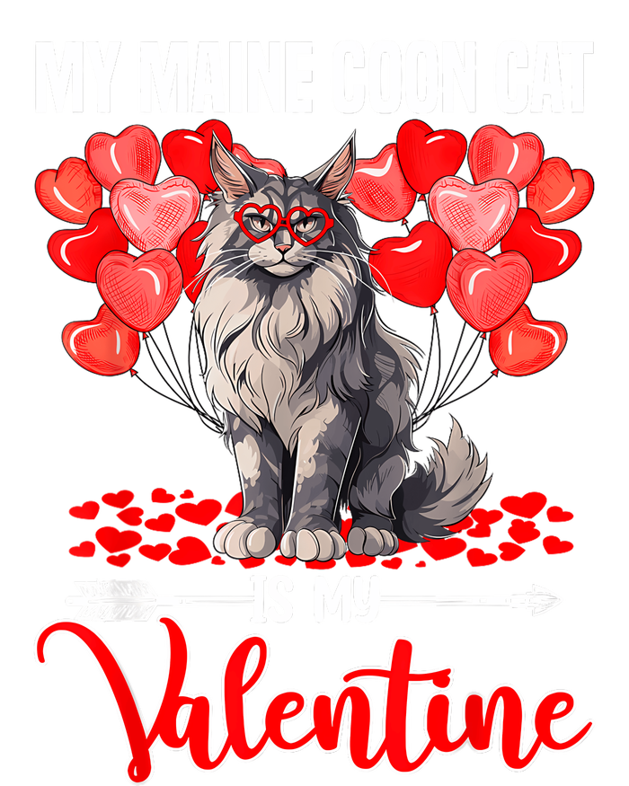 Cute My Maine Coon Cat Is My Valentine Valentines Day Women's Long Sleeve Flannel Pajama Set 