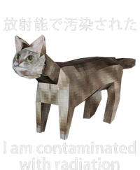 I Am Contaminated With Radiation Japanese Cat Meme T-Shirt