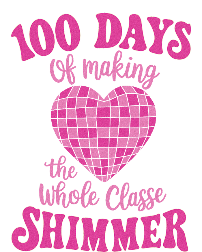 100 Days Of Making Whole Class Shimmer Groovy Disco Heart T-Shirt