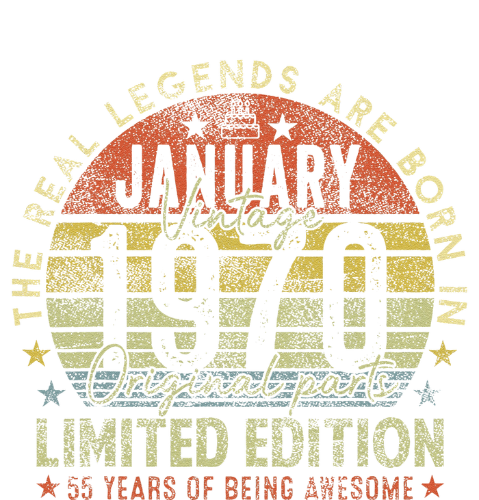 55th Birthday The Real Legends January 1970 55 Years Old Sustainable Beanie