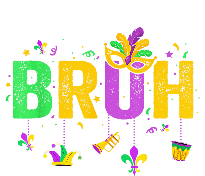 Bruh Mardi Gras Bruh Male Female Celebrating Mardi Gras Mask Carnival T-Shirt