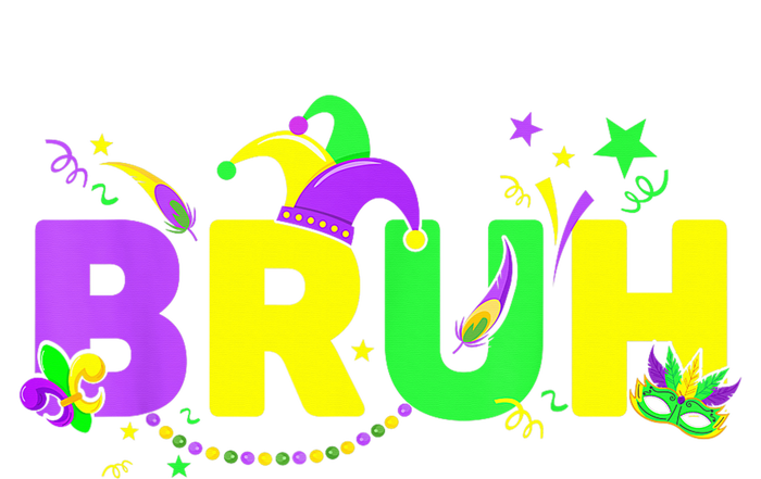 Bruh Mardi Gras Bruh Male Female Happy Mardi Gras Mask T-Shirt