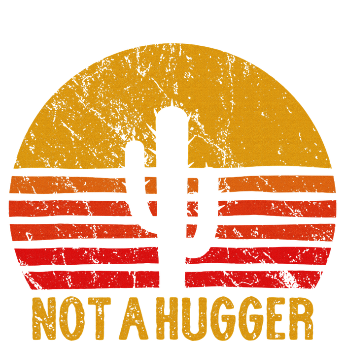 Not A Hugger Cactus Funny Introvert Retro Sunset Long Sleeve Shirt