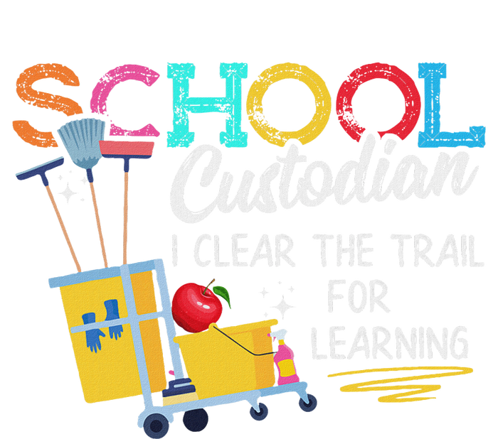 School Custodian Clear Trail Learning Janitor Appreciation Flat Bill Trucker Hat