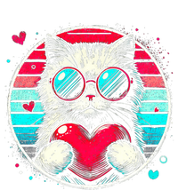 Retro Cat Heart Glasses Cute Heart Cat ValentineS Day Cool Gift T-Shirt