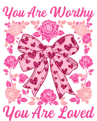 You Are Worthy Loved Boho ValentineS Day Heart Coquette Bow Cute Gift Kids Sweatshirt