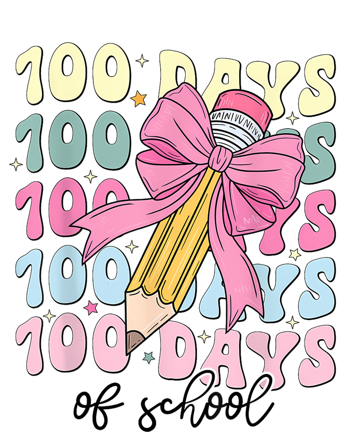 100 Days Of School Girl Coquette Bow 100th Day Of School T-Shirt