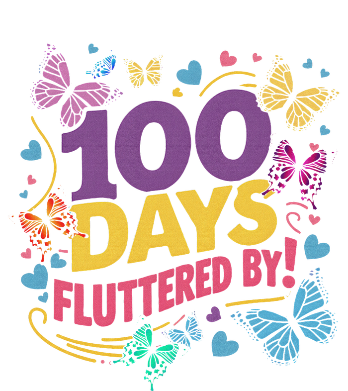 100 Days Fluttered By Butterfly 100th Day Of School Student Womens Funnel Neck Pullover Hood