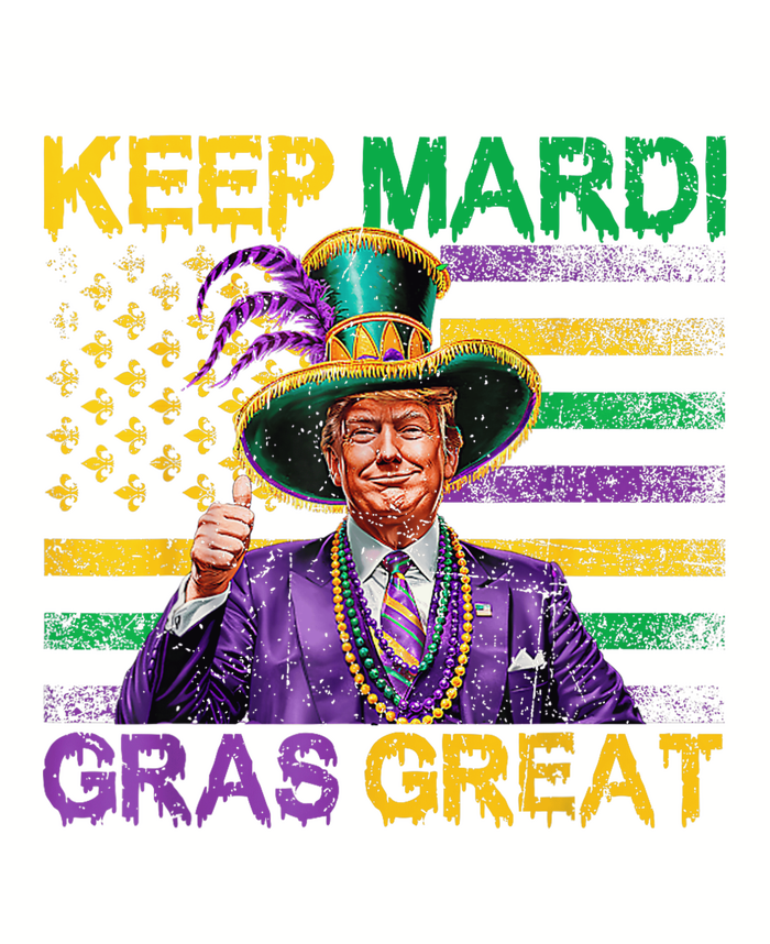 Keep Mardi Gras Great Funny Trump Mardi Gras 2025 Flag Kids Sweatshirt