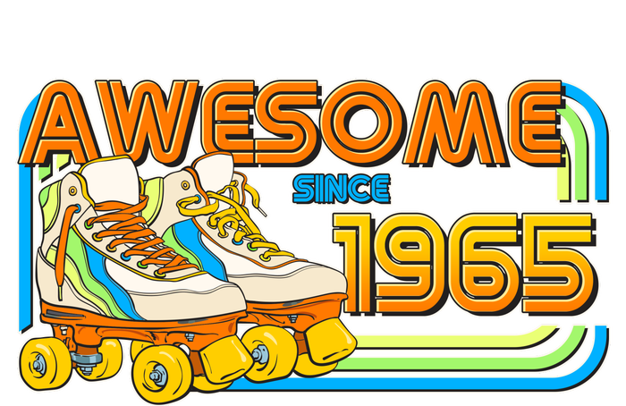 Retro Roller Skates Awesome Since 1965 60th Birthday T-Shirt