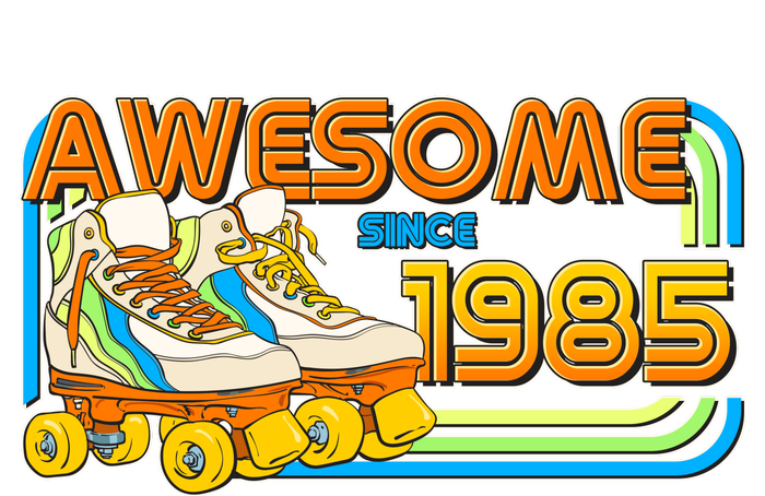 Retro Roller Skates Awesome Since 1985 40th Birthday T-Shirt