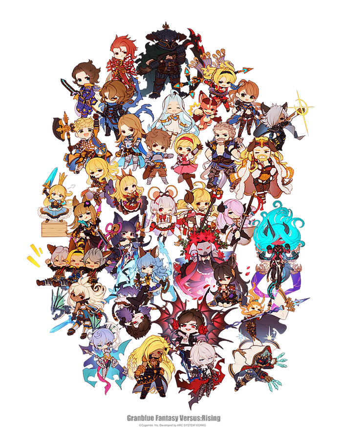 Granblue Fantasy Versus Rising Chibi Characters Kids Long Sleeve Shirt