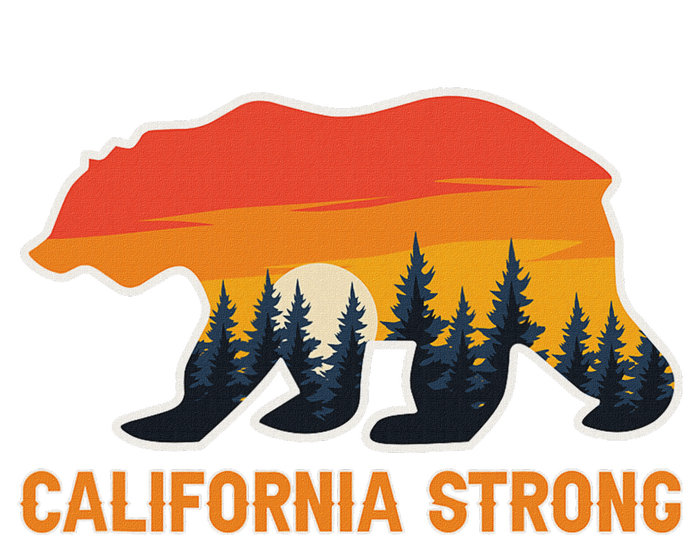 California Strong Grizzly Bear Sunset Vintage T-Shirt