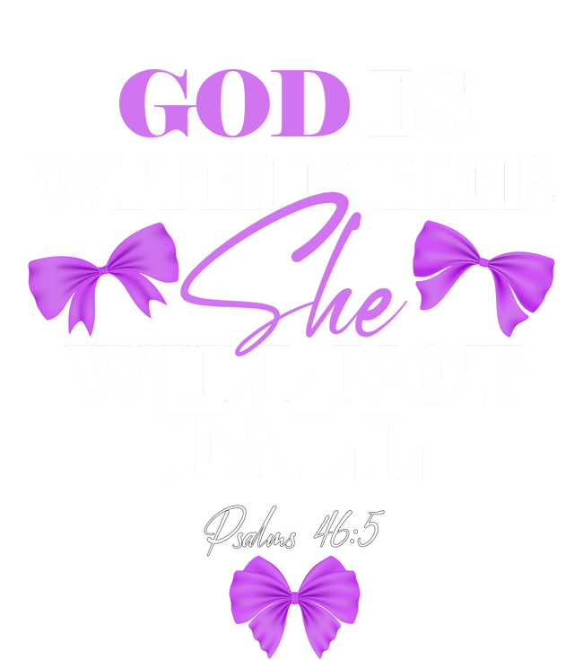 God Is Within Her She Will Not Fall Psalms 46:5 Front Back Youth Performance Sprint T-Shirt