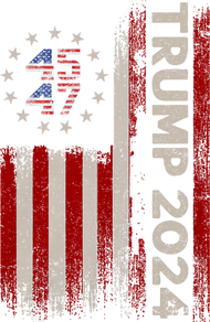 45 47 Trump 2024 American Flag Front And Back Women's V-Neck T-Shirt