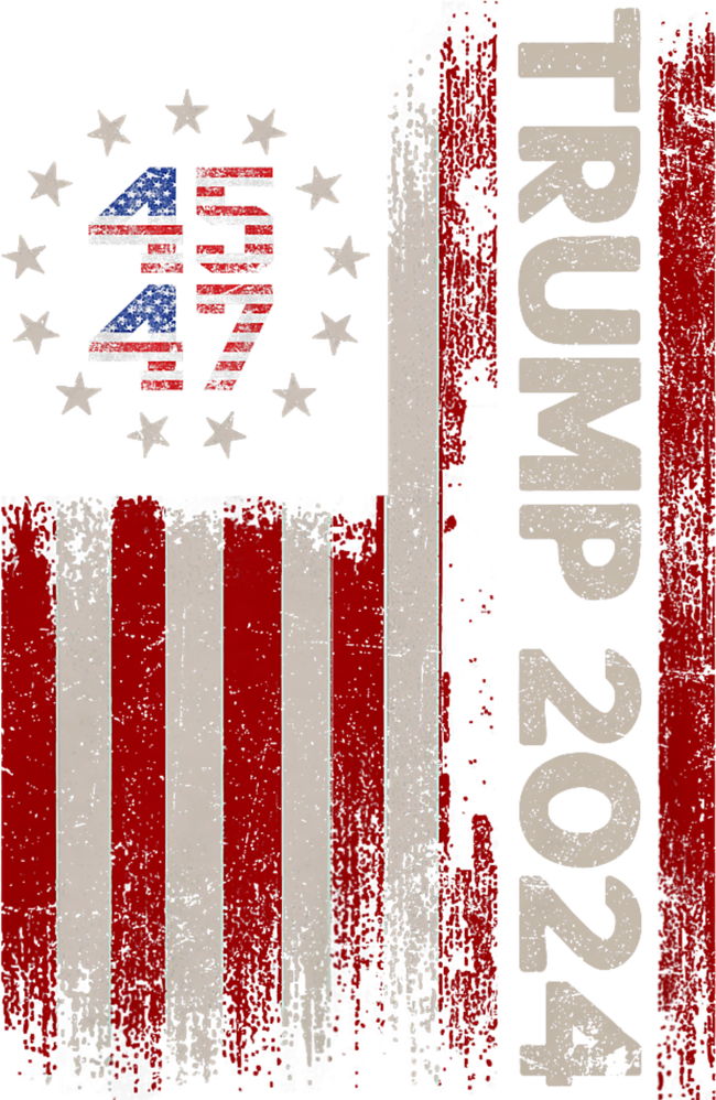 45 47 Trump 2024 American Flag Front And Back Women's V-Neck T-Shirt