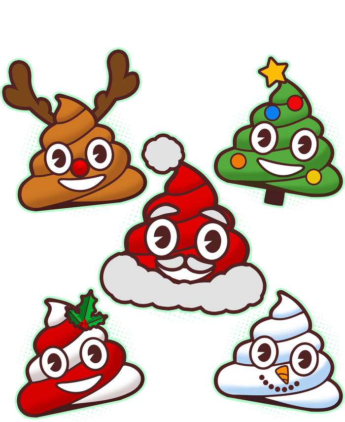 Christmas Poop Emoji Group T-Shirt