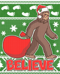 Believe In Santa Bigfoot Ugly Christmas Sweatshirt