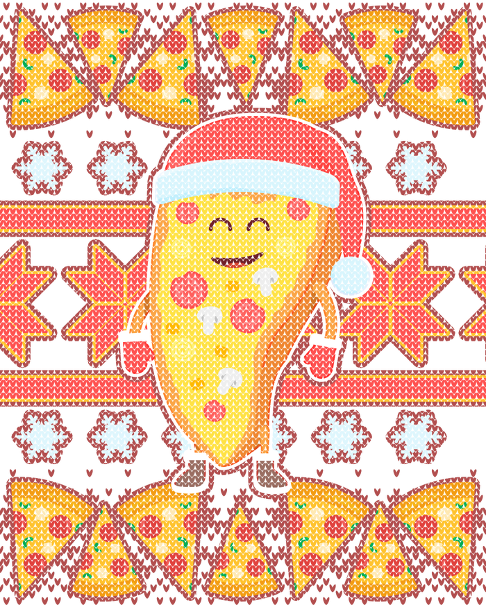 Santa Pizza Lover Ugly Christmas Sweater Bumper Sticker