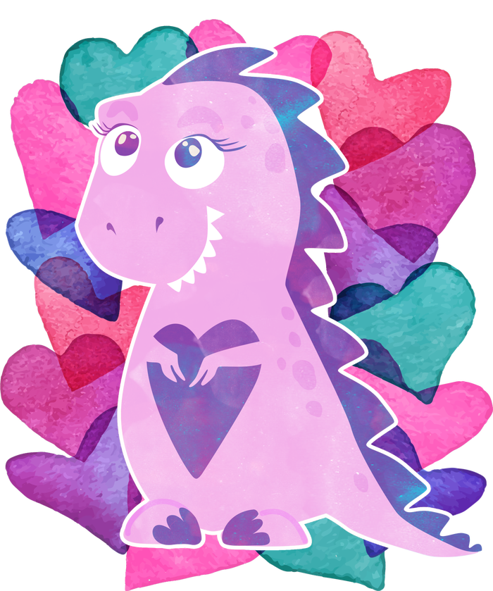 Cute T-Rex Valentine Full Of Hearts PosiCharge Competitor Tank