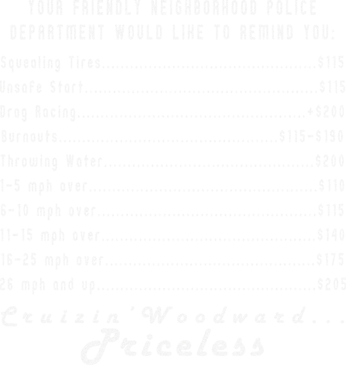 Cruizin' Woodward Ave M1 Priceless Funny Police Front & Back Vector Backpack