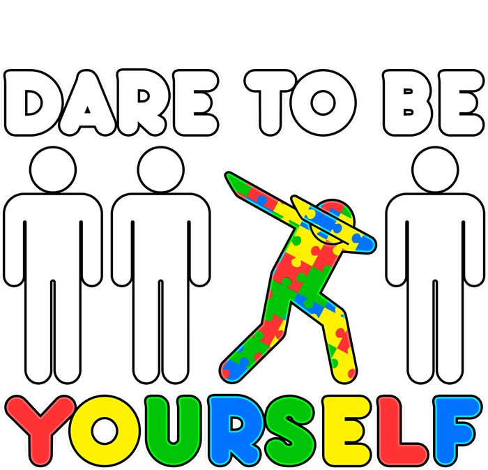 Dabbing Dare to be Yourself Autism Awareness Kids Tie-Dye T-Shirt